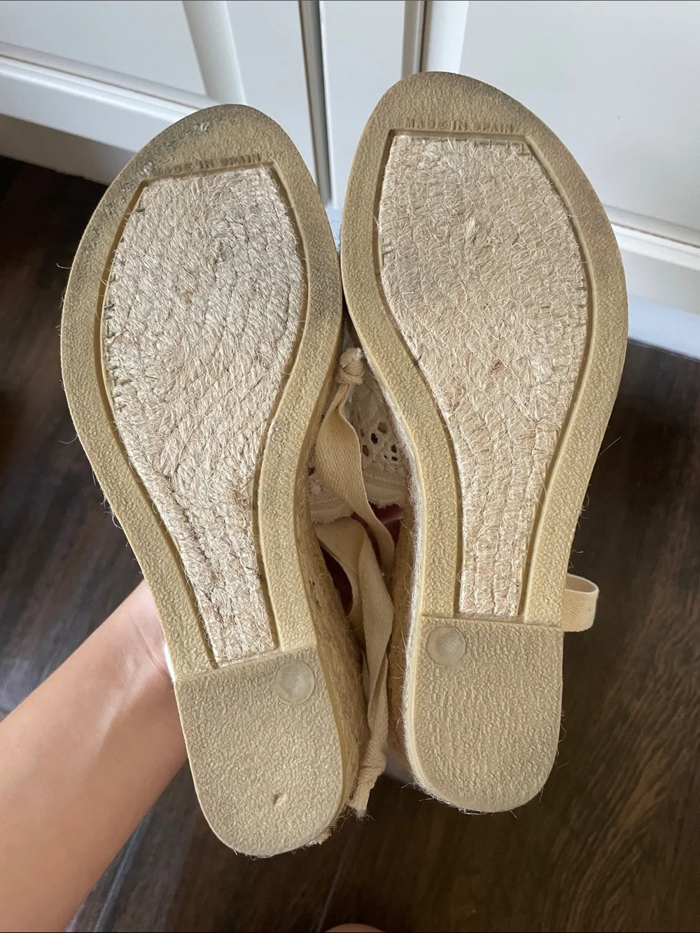 LIKE NEW NINA Crochet Espadrille Wedge Wrap Sandals!